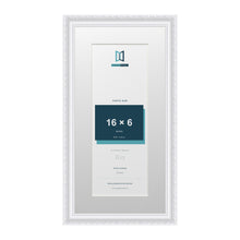 Louis Range White Picture, Photo & Poster Frame with White Mount - 20x10" Frame for 16x6" Photo, White