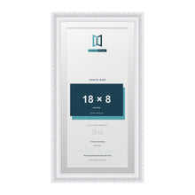 Louis Range White Picture, Photo & Poster Frame with White Mount - 20x10" Frame for 18x8" Photo, White
