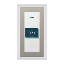 Louis Range White Picture, Photo & Poster Frame with Dawn Grey Mount - 20x10" Frame for 16x6" Photo, White