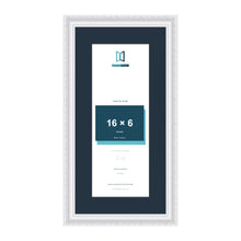 Louis Range White Picture, Photo & Poster Frame with Pacific Blue Mount - 20x10" Frame for 16x6" Photo, White