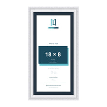 Louis Range White Picture, Photo & Poster Frame with Pacific Blue Mount - 20x10" Frame for 18x8" Photo, White
