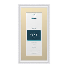 Louis Range White Picture, Photo & Poster Frame with Ivory Mount - 20x10" Frame for 16x6" Photo, White