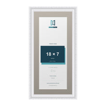 Louis Range White Picture, Photo & Poster Frame with Dawn Grey Mount - 21x10" Frame for 18x7" Photo, White