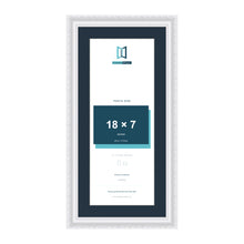 Louis Range White Picture, Photo & Poster Frame with Pacific Blue Mount - 21x10" Frame for 18x7" Photo, White