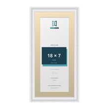 Louis Range White Picture, Photo & Poster Frame with Ivory Mount - 21x10" Frame for 18x7" Photo, White