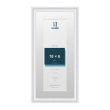 Louis Range White Picture, Photo & Poster Frame with White Mount - 22x10" Frame for 18x6" Photo, White