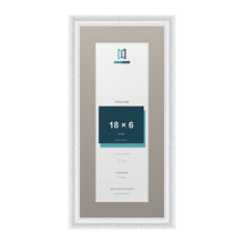 Louis Range White Picture, Photo & Poster Frame with Dawn Grey Mount - 22x10" Frame for 18x6" Photo, White