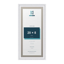Louis Range White Picture, Photo & Poster Frame with Dawn Grey Mount - 22x10" Frame for 20x8" Photo, White
