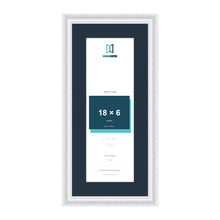 Louis Range White Picture, Photo & Poster Frame with Pacific Blue Mount - 22x10" Frame for 18x6" Photo, White