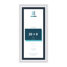 Louis Range White Picture, Photo & Poster Frame with Pacific Blue Mount - 22x10" Frame for 20x8" Photo, White