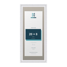 Louis Range White Picture, Photo & Poster Frame with Dawn Grey Mount - 24x10" Frame for 20x8" Photo, White