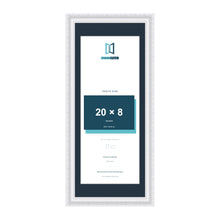 Louis Range White Picture, Photo & Poster Frame with Pacific Blue Mount - 24x10" Frame for 20x8" Photo, White