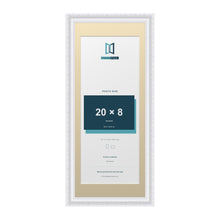 Louis Range White Picture, Photo & Poster Frame with Ivory Mount - 24x10" Frame for 20x8" Photo, White
