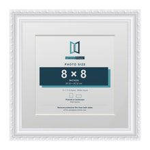 Louis Range White Picture, Photo & Poster Frame with White Mount - 11x11" Frame for 8x8" Photo, White