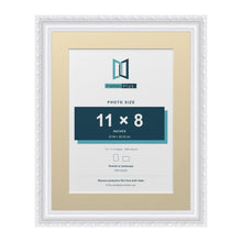 Louis Range White Picture, Photo & Poster Frame with Ivory Mount - 14x11" Frame for 11x8" Photo, White