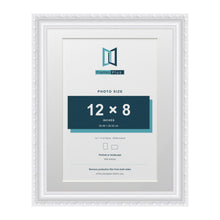 Louis Range White Picture, Photo & Poster Frame with White Mount - 14x11" Frame for 12x8" Photo, White