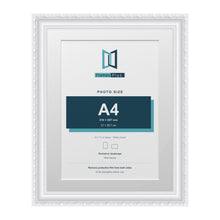 Louis Range White Picture, Photo & Poster Frame with White Mount - 14x11" Frame for A4 Photo, White