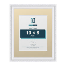 Louis Range White Picture, Photo & Poster Frame with Ivory Mount - 14x11" Frame for 10x8" Photo, White