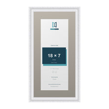 Louis Range White Picture, Photo & Poster Frame with Dawn Grey Mount - 22x11" Frame for 18x7" Photo, White