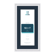 Louis Range White Picture, Photo & Poster Frame with Pacific Blue Mount - 22x11" Frame for 18x7" Photo, White