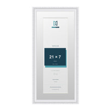 Louis Range White Picture, Photo & Poster Frame with White Mount - 25x11" Frame for 21x7" Photo, White