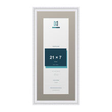 Louis Range White Picture, Photo & Poster Frame with Dawn Grey Mount - 25x11" Frame for 21x7" Photo, White