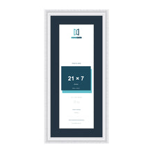 Louis Range White Picture, Photo & Poster Frame with Pacific Blue Mount - 25x11" Frame for 21x7" Photo, White