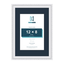 Louis Range White Picture, Photo & Poster Frame with Pacific Blue Mount - A3 Frame for 12x8" Photo, White