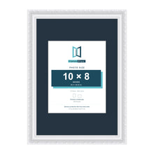 Louis Range White Picture, Photo & Poster Frame with Pacific Blue Mount - A3 Frame for 10x8" Photo, White