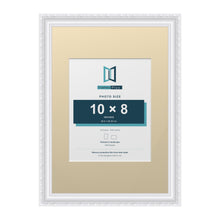 Louis Range White Picture, Photo & Poster Frame with Ivory Mount - A3 Frame for 10x8" Photo, White