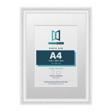 Louis Range White Picture, Photo & Poster Frame with White Mount - A3 Frame for A4 Photo, White