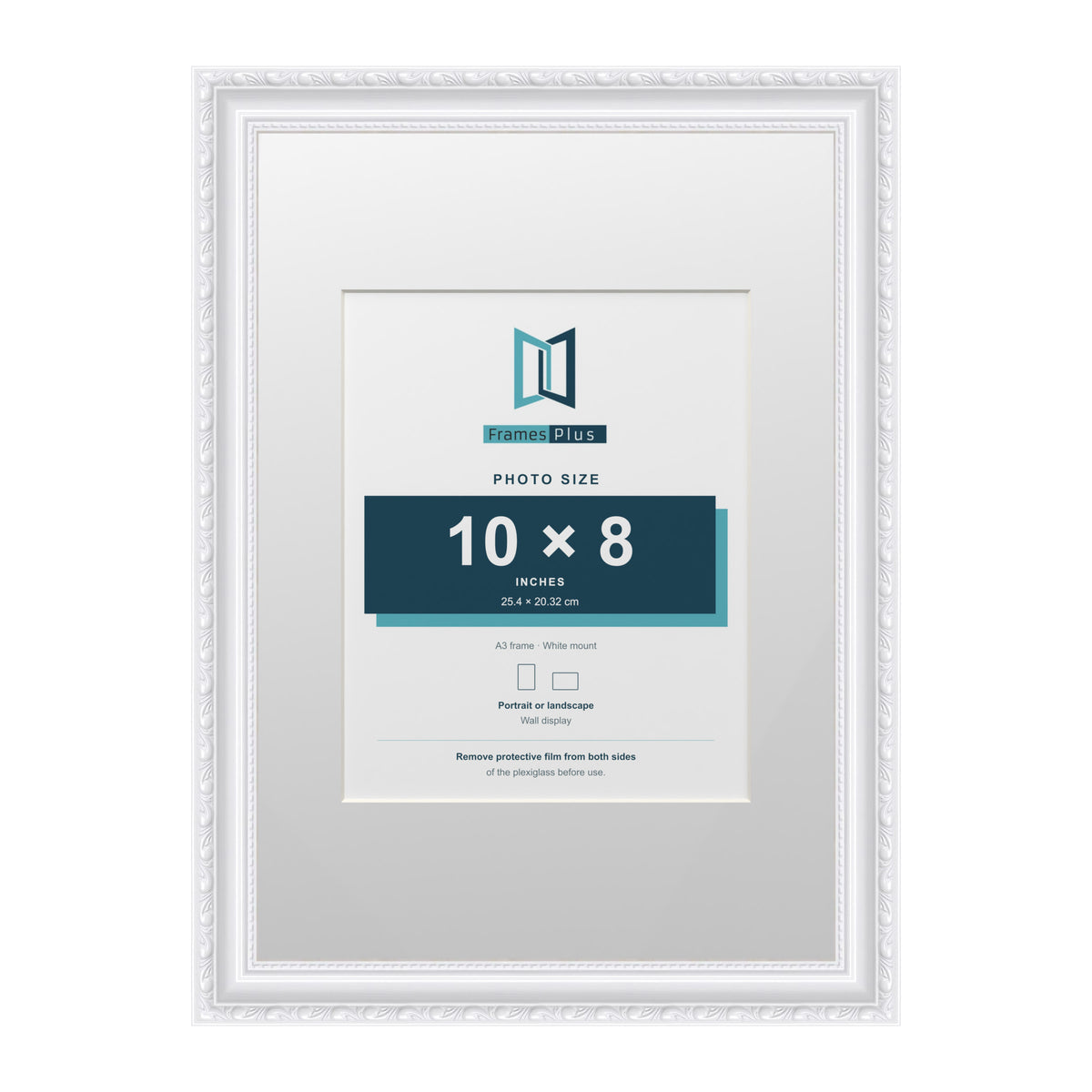 Louis Range White Picture, Photo & Poster Frame with White Mount - A3 Frame for 10x8" Photo, White