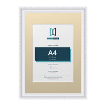 Louis Range White Picture, Photo & Poster Frame with Ivory Mount - A3 Frame for A4 Photo, White