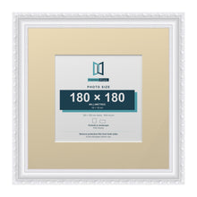 Louis Range White Picture, Photo & Poster Frame with Ivory Mount - 30x30cm Frame for 18x18cm Photo, White