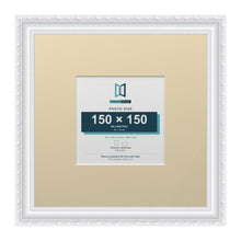 Louis Range White Picture, Photo & Poster Frame with Ivory Mount - 30x30cm Frame for 15x15cm Photo, White