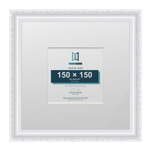 Louis Range White Picture, Photo & Poster Frame with White Mount - 30x30cm Frame for 15x15cm Photo, White