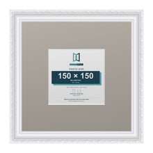 Louis Range White Picture, Photo & Poster Frame with Dawn Grey Mount - 30x30cm Frame for 15x15cm Photo, White
