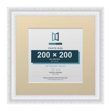 Louis Range White Picture, Photo & Poster Frame with Ivory Mount - 30x30cm Frame for 20x20cm Photo, White