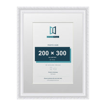 Louis Range White Picture, Photo & Poster Frame with White Mount - 40x30cm Frame for 30x20cm Photo, White
