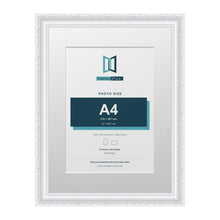 Louis Range White Picture, Photo & Poster Frame with White Mount - 40x30cm Frame for A4 Photo, White