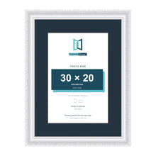 Louis Range White Picture, Photo & Poster Frame with Pacific Blue Mount - 40x30cm Frame for 30x20cm Photo, White