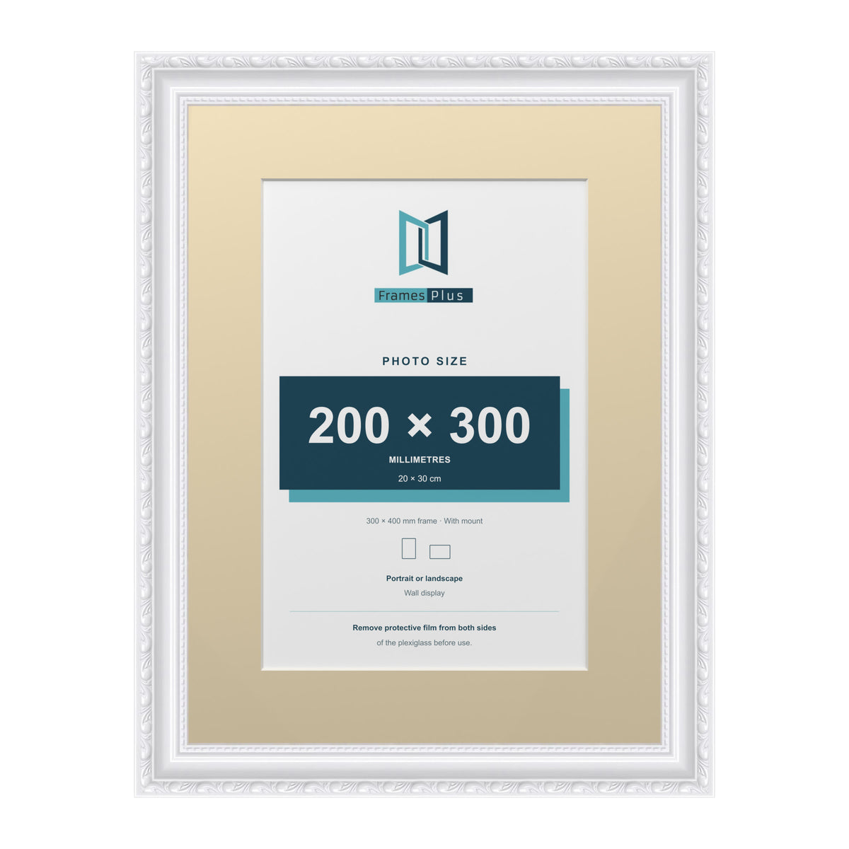 Louis Range White Picture, Photo & Poster Frame with Ivory Mount - 40x30cm Frame for 30x20cm Photo, White