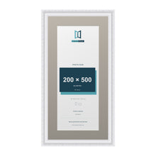 Louis Range White Picture, Photo & Poster Frame with Dawn Grey Mount - 60x30cm Frame for 50x20cm Photo, White