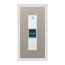 Louis Range White Picture, Photo & Poster Frame with Dawn Grey Mount - 60x30cm Frame for 40x10cm Photo, White