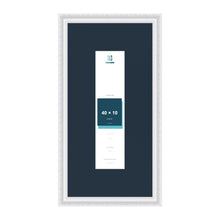 Louis Range White Picture, Photo & Poster Frame with Pacific Blue Mount - 60x30cm Frame for 40x10cm Photo, White
