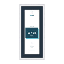 Louis Range White Picture, Photo & Poster Frame with Pacific Blue Mount - 70x30cm Frame for 60x20cm Photo, White