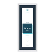 Louis Range White Picture, Photo & Poster Frame with Pacific Blue Mount - 80x30cm Frame for 70x20cm Photo, White