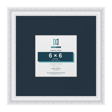 Louis Range White Picture, Photo & Poster Frame with Pacific Blue Mount - 12x12" Frame for 6x6" Photo, White