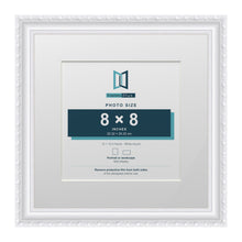 Louis Range White Picture, Photo & Poster Frame with White Mount - 12x12" Frame for 8x8" Photo, White