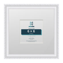 Louis Range White Picture, Photo & Poster Frame with White Mount - 12x12" Frame for 6x6" Photo, White